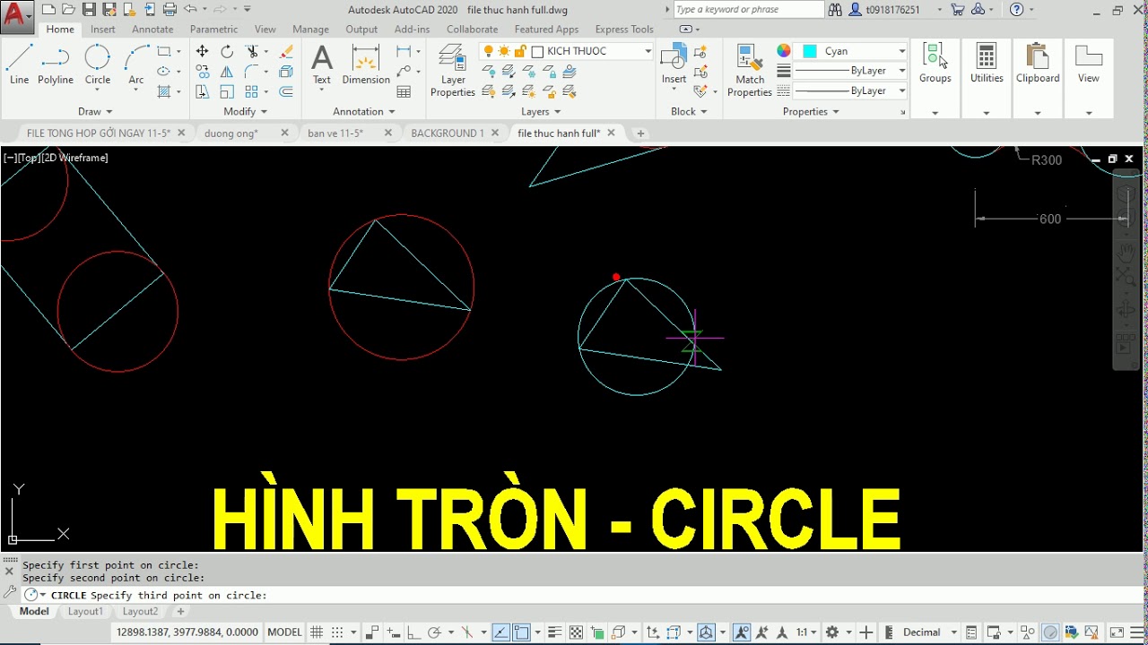 Bài 3: Chi tiết lệnh vẽ hình tròn Circle trong AutoCAD... - youtube