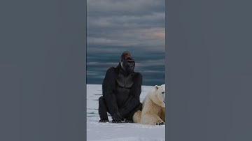 Polar bears getting along with gorillas #AI #Sora #OpenAI