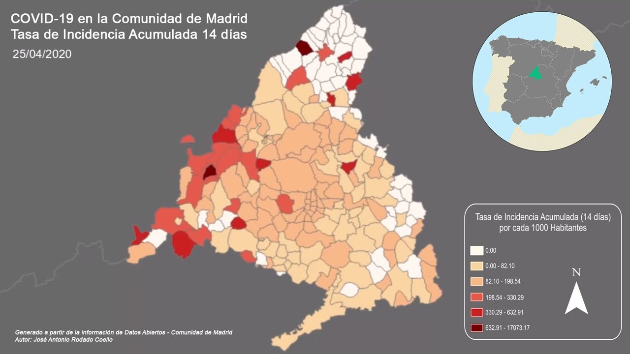 Tasa de incidencia acumulada de COVID-19 en la Comunidad de Madrid (2020 - 2022)