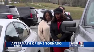U.S Rep. Terri Sewell surveys tornado damage in Gordo