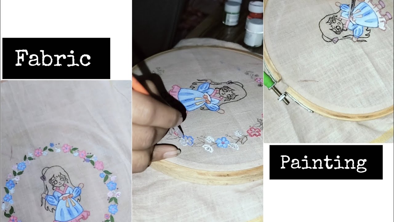 Cute Korean doll painting on fabric..... 