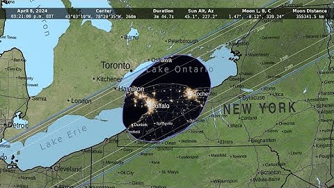 Path of totality for April 8, 2024, eclipse