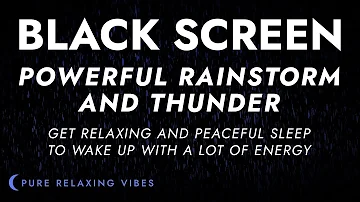 Lying in my Cozy Bed with Powerful Rainstorm and Thunder | Black Screen Sounds, My Peaceful Night