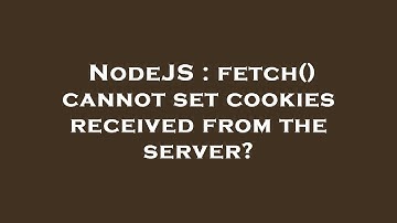 NodeJS : fetch() cannot set cookies received from the server?
