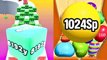 Jelly Run 2048[16y ➜ 8192y | Y Series] vs Blob Merge 3D | Scores:256t, 8192y, 1024Sp | Old vs Latest