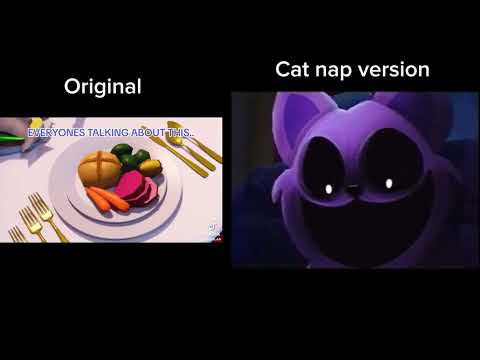 Poppy playtime chapter 3 cat nap and the amazing digital circus outro side by side