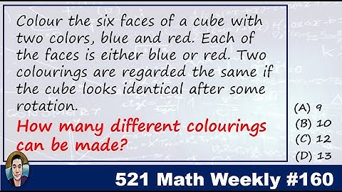 math 521 #160: Colouring of a cube (Burnside