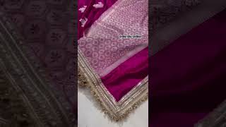 Beautiful Satin Silk Rani Saree With Embroidery Border And Less Work L