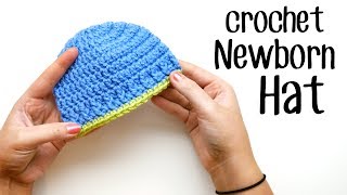 Easy Crochet Baby Hat - Parker Newborn Beanie