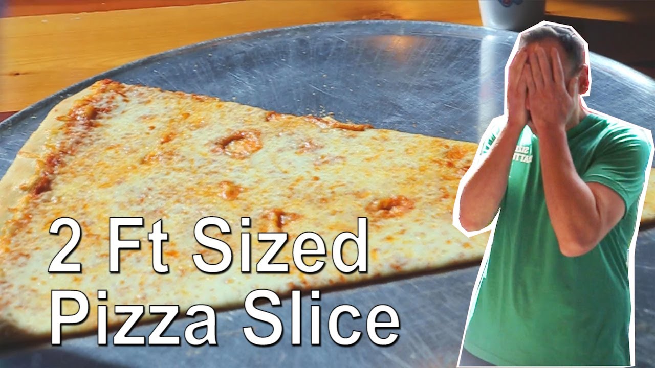 Joey Chestnut Eating Challenge 2 Ft Sized Mega Pizza Slice Challenge Youtube