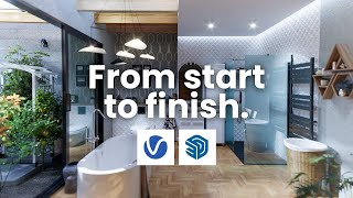 Crafting a bathroom design using V-Ray for SketchUp