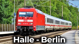 Train Driver Dashcam – Germany: Halle  Bitterfeld  Berlin | 4K Cab Ride | InterCity 1174 & BR 101