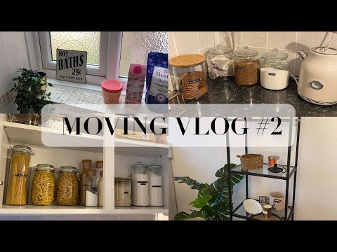 Moving Vlog 2 Organising the kitchen Ikea Dunelm unboxing New mirror