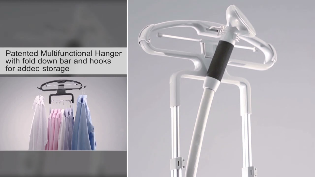 SALAV Professional Standing Garment Steamer with Retractable Power Cord, Foot Pedal Control