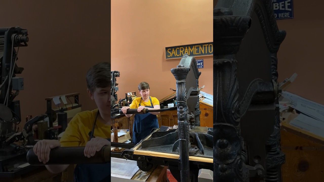 Alex letterpress prints some art for World Art Day (April 15)