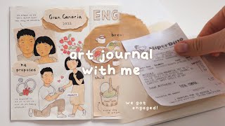 art journal with me 🌺 i got engaged!