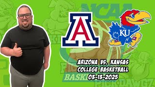 Arizona vs Kansas 3/13/25 Free College Basketball Picks and Predictions | NCAAB Pick