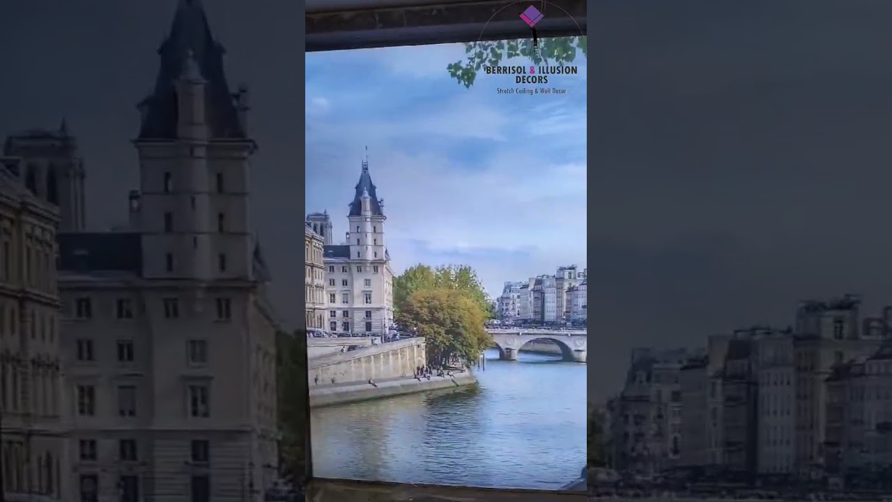 Transform Your Showroom: Printed Stretch Ceiling on the Wall by Berrisol & Illusion Decors