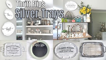 TRASH TO TREASURE THRIFT STORE FLIP | DIY UPCYCLE HOME DECOR MAKEOVERS | SILVER TRAY MAKEOVERS