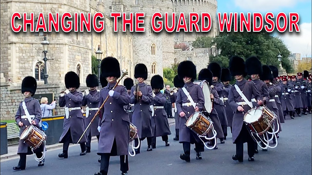 The changing of the guard takes place. The changing of the guard takes place