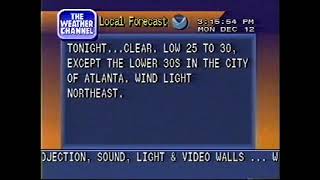 Weather Channel local forecast - 1994
Features In The Bleak Midwinter by Liz Story
Copyright The Weather Channel. More information and content available at https://twcclassics.com/video/local-forecasts-1994.html Weather Channel local forecast - 1994