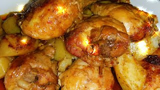 طريقة عمل دبابيس دجاج في الفرن مع البطاطس