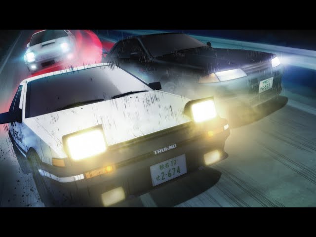 Takumi AE86 VS Takeshi R32 - INITIAL D LEGEND 2 DUBLADO(+eurobeat