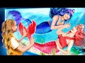 Hot vs Cold Mermaids! Girl on Fire and Icy Girl Build Secret Room!
