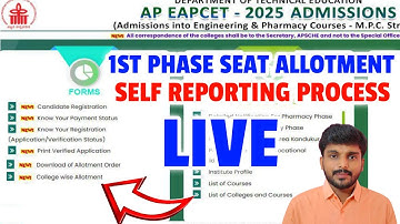 AP EAPCET 2025 1st Phase Seat Allotment Order | Download & Self Reporting Process Live | Yours Media