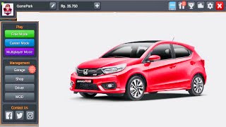 HONDA BRIO MOD - Bus Simulator Indonesia- Bussid Mod - Car Mod In Bussid Android Gameplay FHD screenshot 4