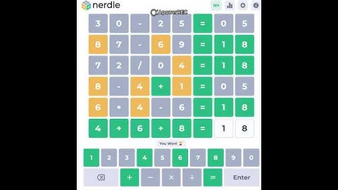 Nerdle : Org Version : Playing For Day 4/18/2022 and That Was Close-