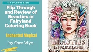 Beauties in Fairyland by Coco Wyo Adult Coloring Book Flip Through | Magical Spring Summer Coloring screenshot 2