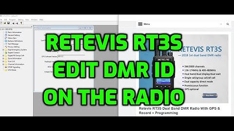 Retevis RT3s change DMR ID on radio after code plug edit to allow