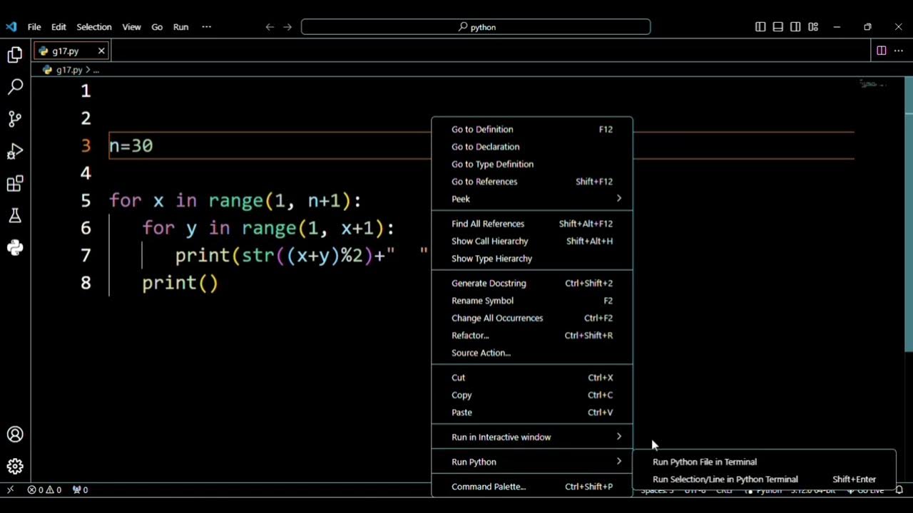How to make pattern design in python 💫💫💫 #python #coding #pattern # ...