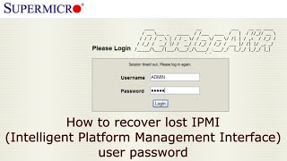 Celebrity How to recover lost IPMI (Intelligent Platform Management Interface) user password Profile