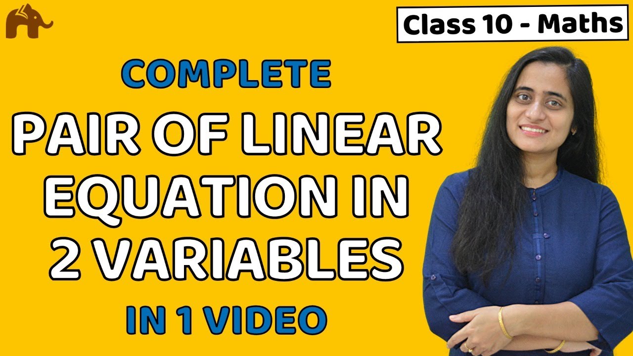 Pair of linear equations in two variables class 10 | CBSE | NCERT One ...