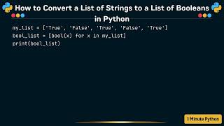 How to Convert a List of Strings to a List of Booleans in Python