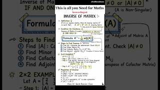 🗣️INVERSE OF MATRIX🤯 | CLASS 12 MATHS #shorts #unfilteredclasses