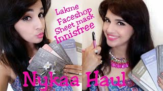 Nykaa Haul | Face Shop Sheet Mask 5 + 5 Free Offer | Innisfree | Lakme Lip Crayon |