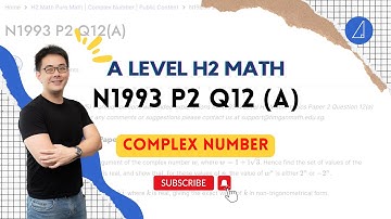[Tim Gan Math | H2 Math Tuition]💡 Complex Numbers💡: A Level 1993 Paper 2 Q12 (a)