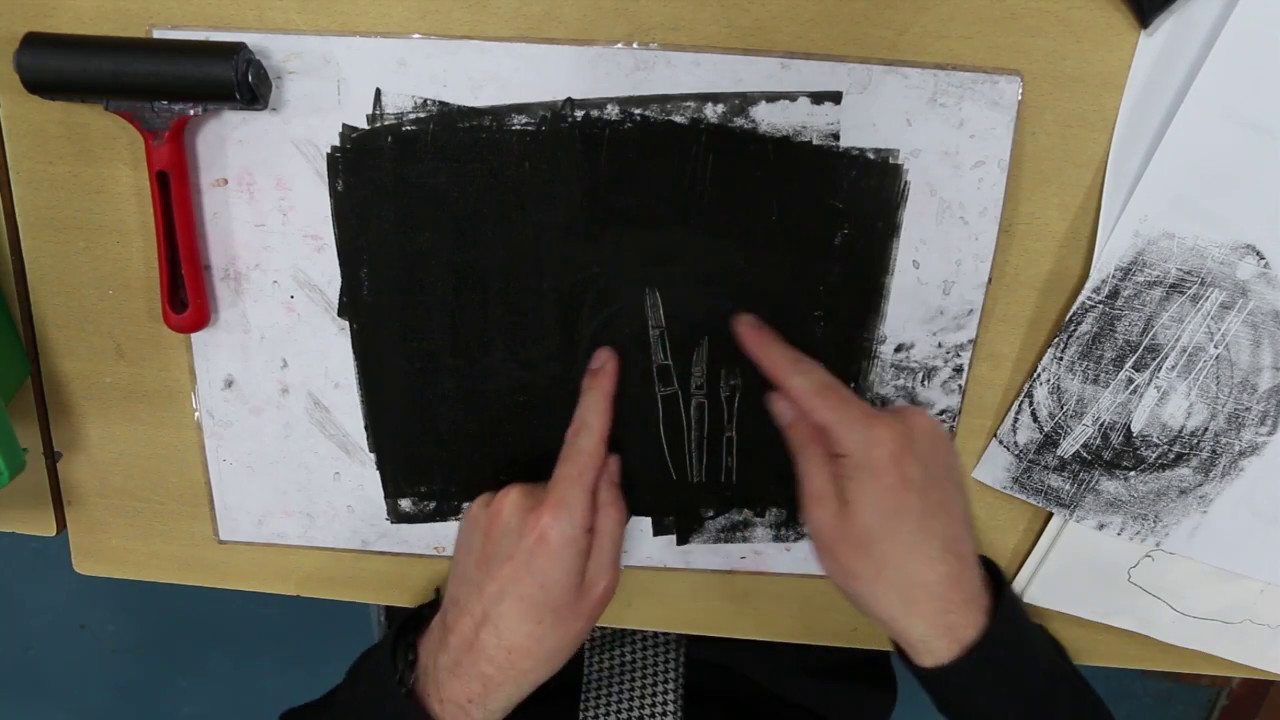 How create a Monoprint - YouTube