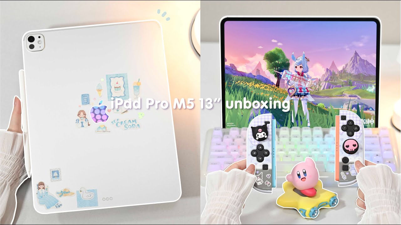 🍎 New iPad Pro 13" M5 2025  ‧₊˚ aesthetic unboxing + Paperlike + NAS backup + accessory +kirby  ☁️