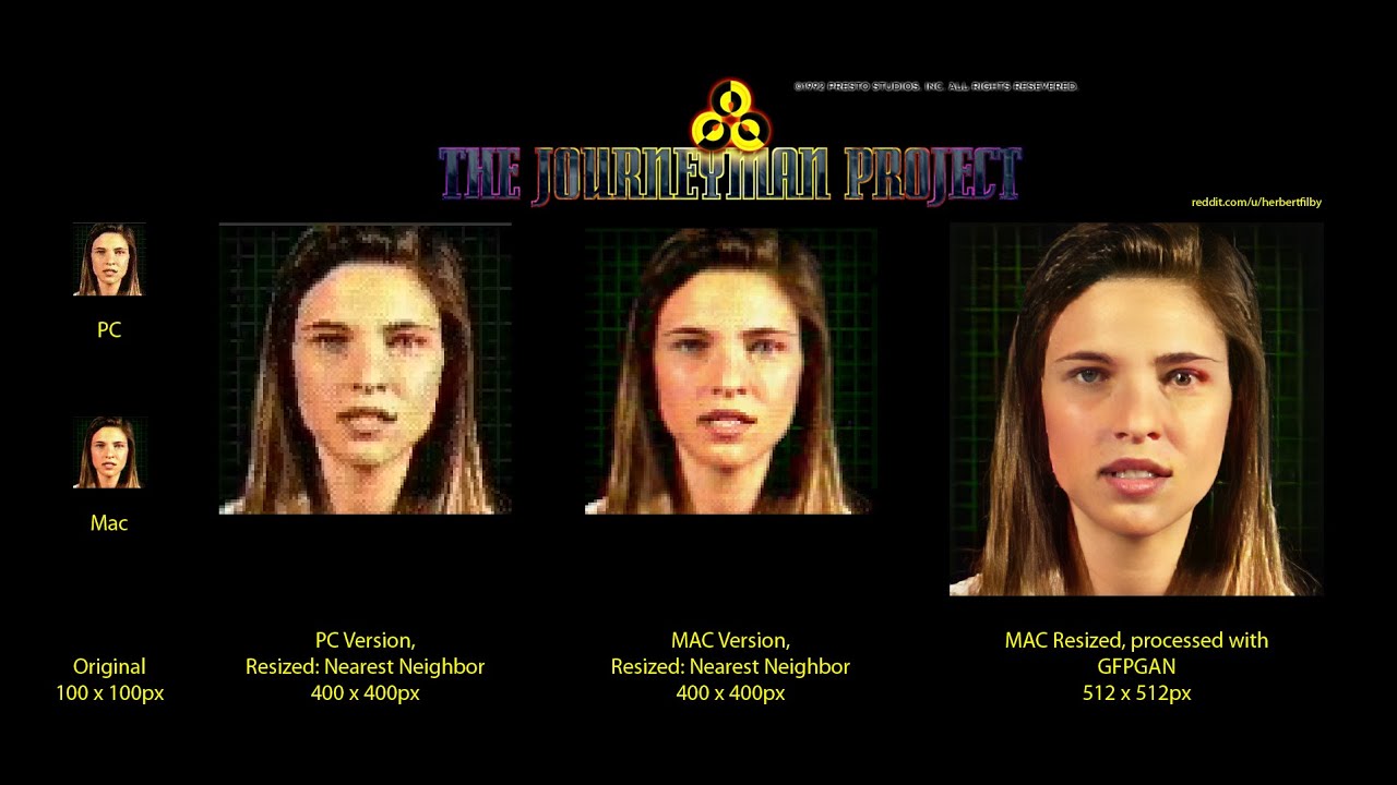 GFPGAN face restoration demo - The Journeyman Project - Theory (PC | Mac | GFPGAN + DAIN)