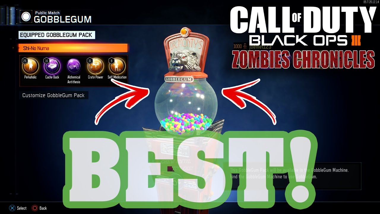 "SHI NO NUMA REMASTERED" BEST GOBBLEGUM PACK! - BLACK OPS 3 DLC 5 ZOMBIES CHRONICLES