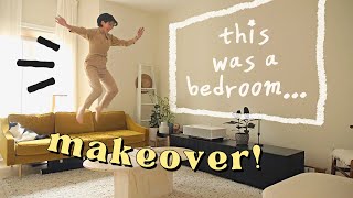 LIVING ROOM MAKEOVER (she was a bedroom) | WITHWENDY