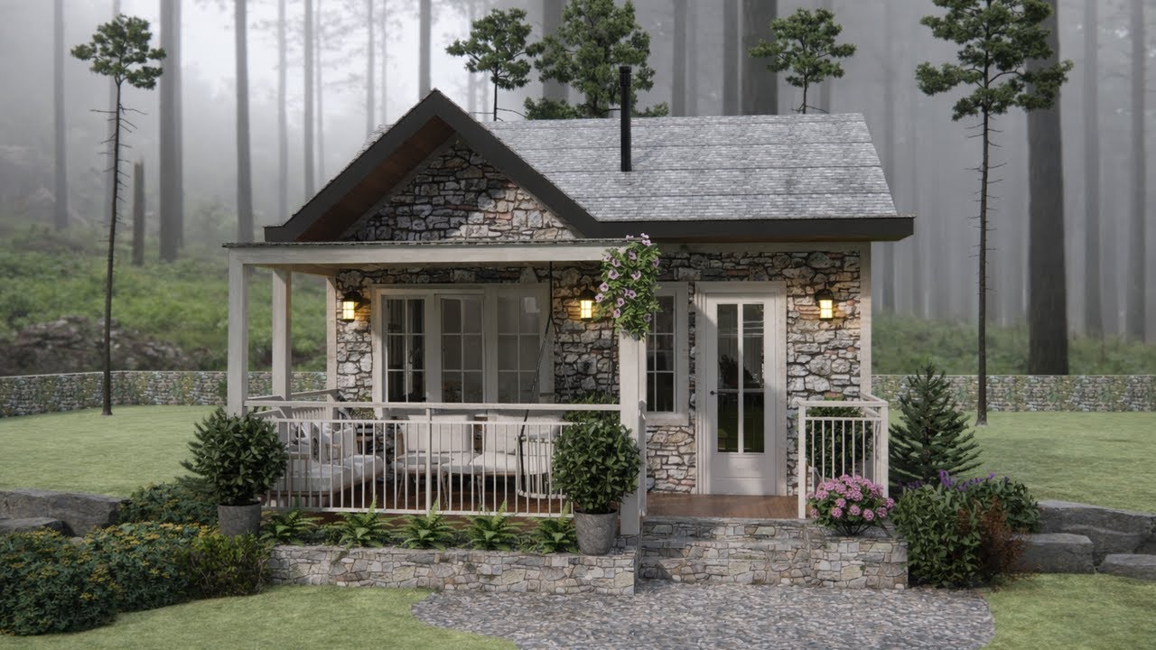 Спокойная жизнь начинается здесь | Уютный каменный коттедж в лесу