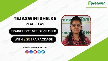 Tejaswini Shelke | Trainee Dot Net Developer | Student Testimonial video | online video | iTpreneur