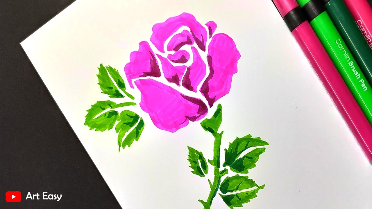 How to draw gradient color roses with writech brush pens! ✍️💁‍♀️#howt