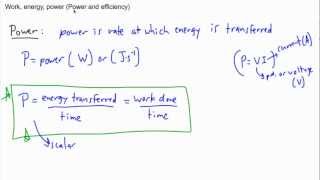 Work, Energy, Power - power and efficiency (2/2) - (IB Physics, AP, GCSE, A level)