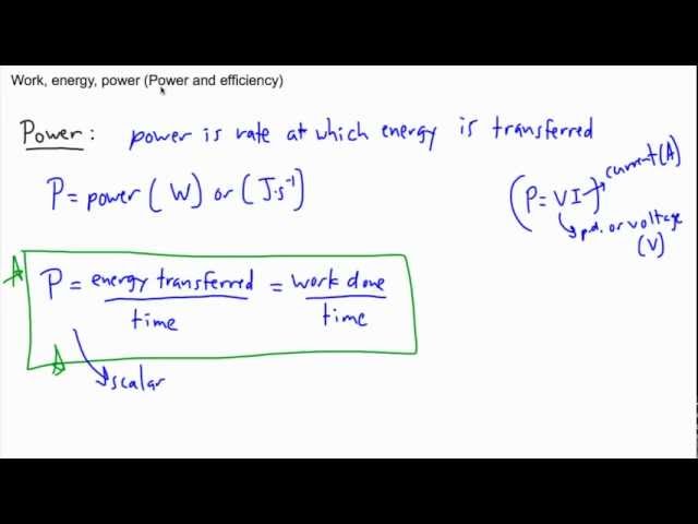 Work, Energy, Power - power and efficiency (2/2) - (IB Physics, AP, GCSE, A level)